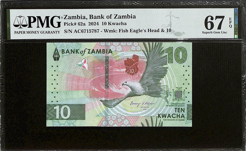 Zambia - 10 Kwacha 2024 - Pick # 62a - PMG 67 EPQ