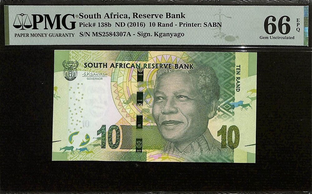 South Africa - 10 Rand ND (2016) - Pick # 138b - PMG 66 EPQ
