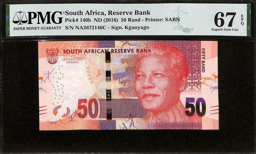 South Africa - 50 Rand ND (2016) - Pick # 140b - PMG 67 EPQ