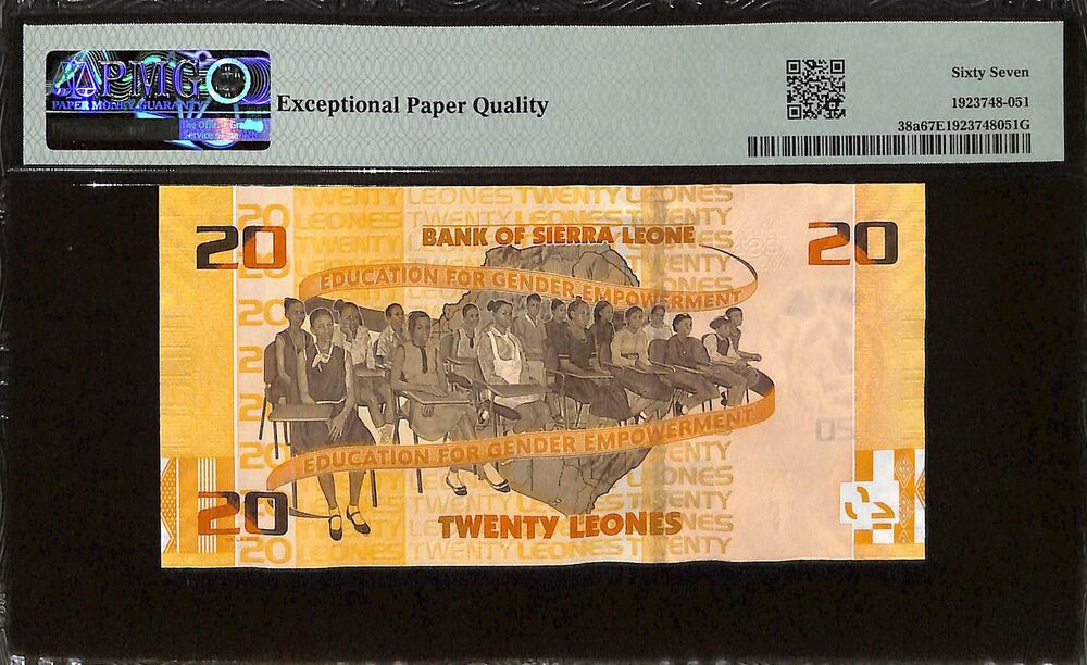 Sierra Leone - 20 Leones 2022 - Pick # 38a - PMG 67 EPQ