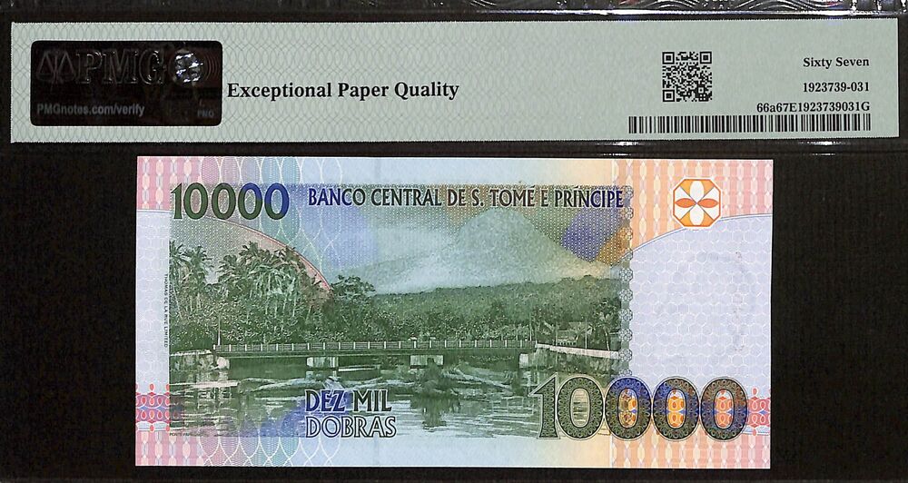 Saint Thomas And Prince - 10.000 Dobras 1996 - Pick #66a - PMG 67 EPQ