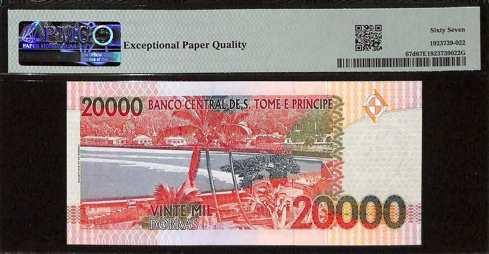 Saint Thomas And Prince - 20.000 Dobras 2010 - Pick # 67d - PMG 67 EPQ