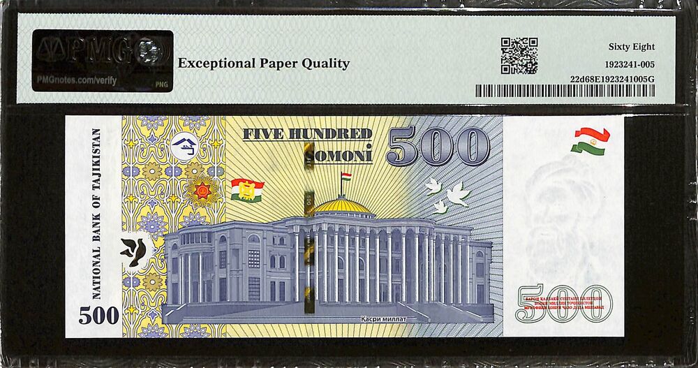 Tajikistan - 500 Somoni 2022 - Pick # 22d - PMG 68 EPQ