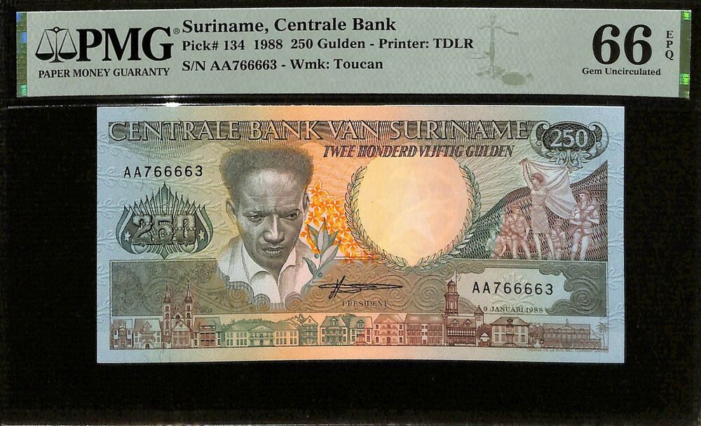 Suriname - 50 Gulden 1988 - Pick # 134 - PMG 66 EPQ