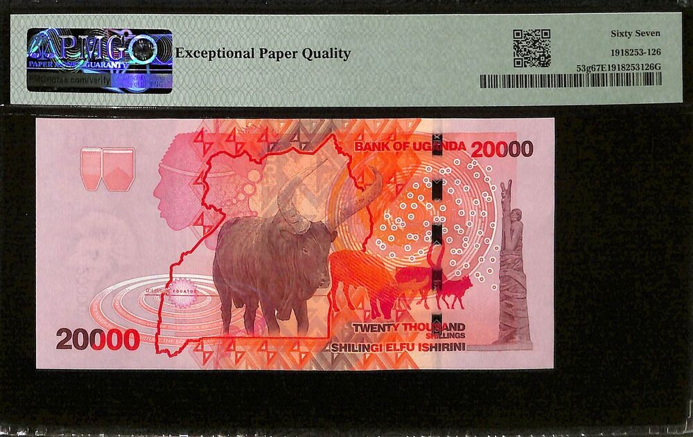 Uganda - 20.000 Shillings 2022 - Pick # 53g - PMG 67 EPQ
