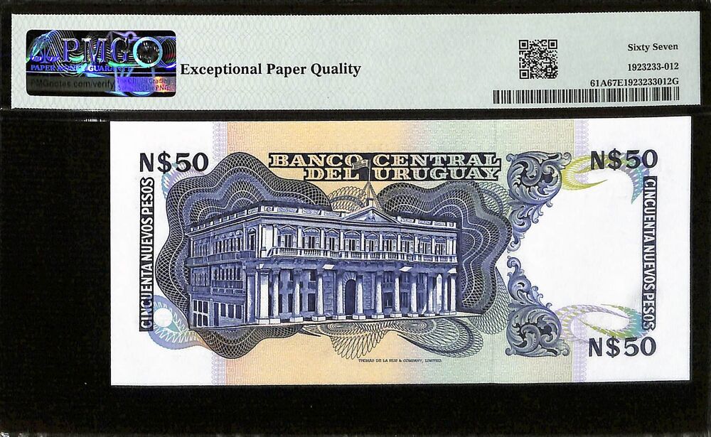 Uruguay - 50 Nuevos Pesos ND (1988-89) - Pick # 61A - PMG 67 EPQ