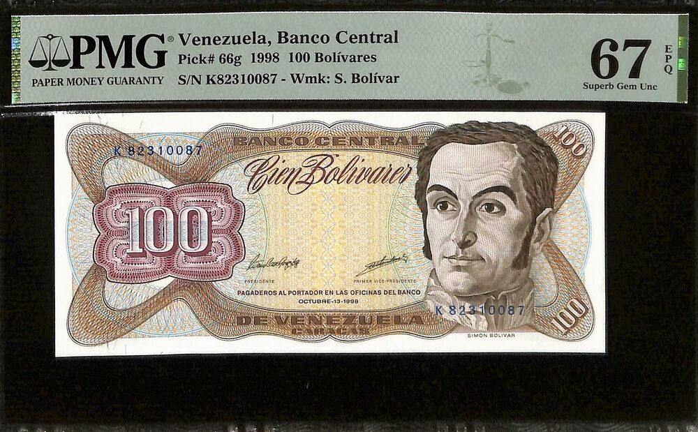 Venezuela - 100 Bolivares 1998 - Pick # 66g - PMG 67 EPQ