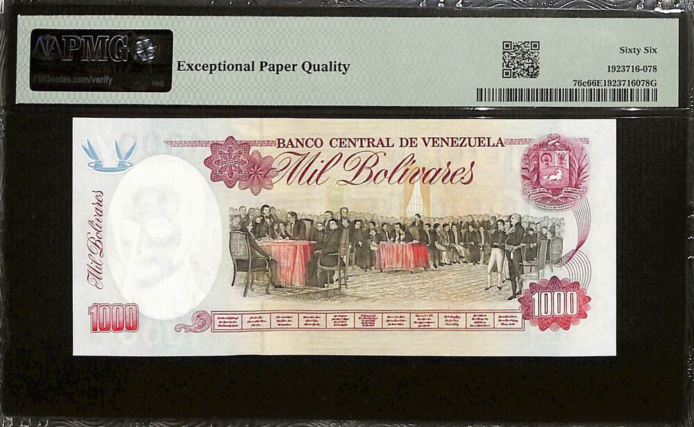 Venezuela - 1000 Bolivares 1998 - Pick # 76c - PMG 66 EPQ