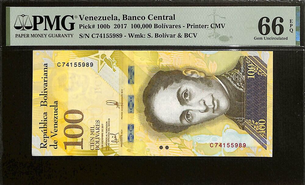 Venezuela - 100.000 Bolivares 2017 - Pick # 100b - PMG 66 EPQ