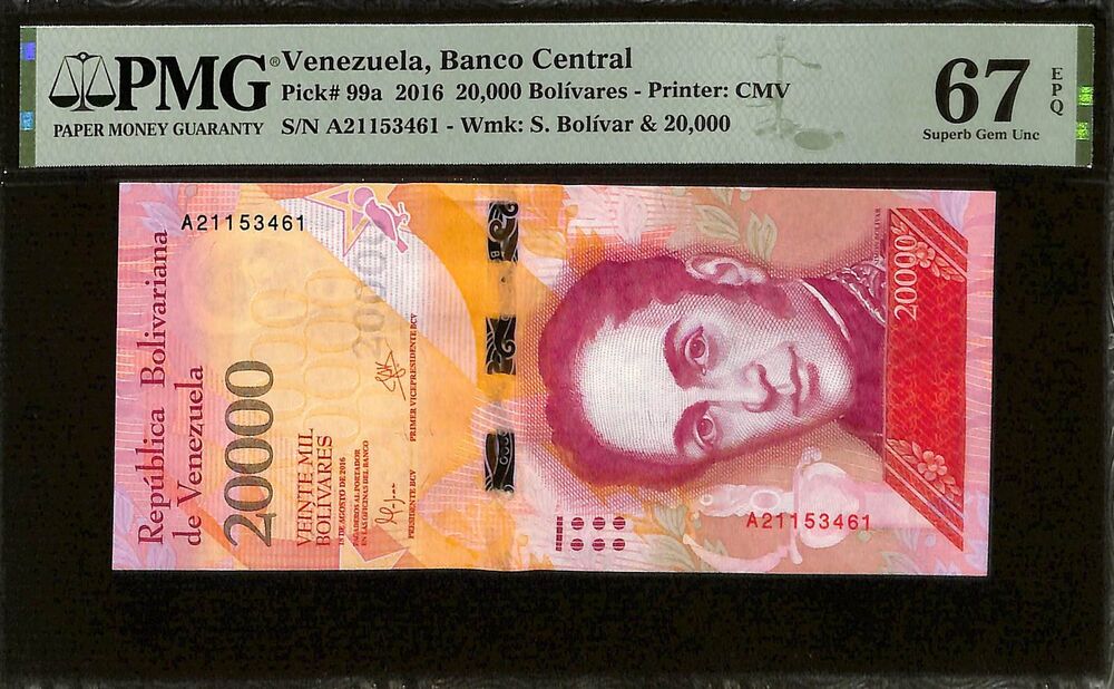 Venezuela - 20.000 Bolivares 2016 - Pick # 99a - PMG 67 EPQ