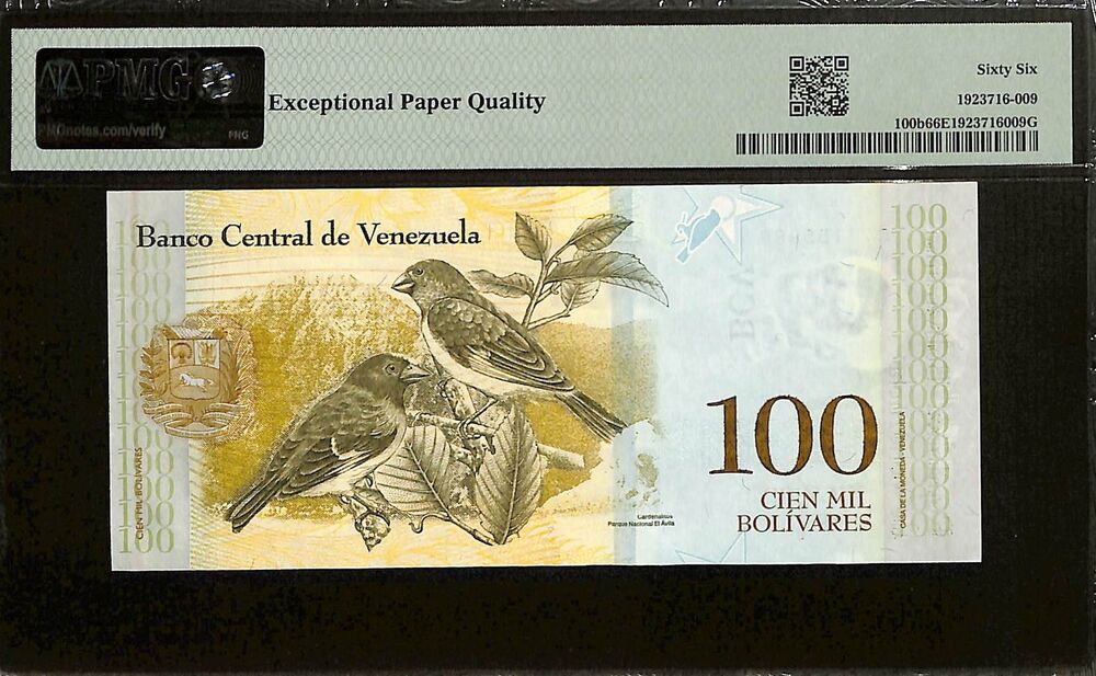 Venezuela - 100.000 Bolivares 2017 - Pick # 100b - PMG 66 EPQ