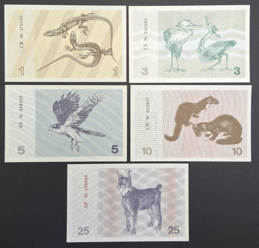 Lithuania - Series of 5 notes 1991 - AU/UNC