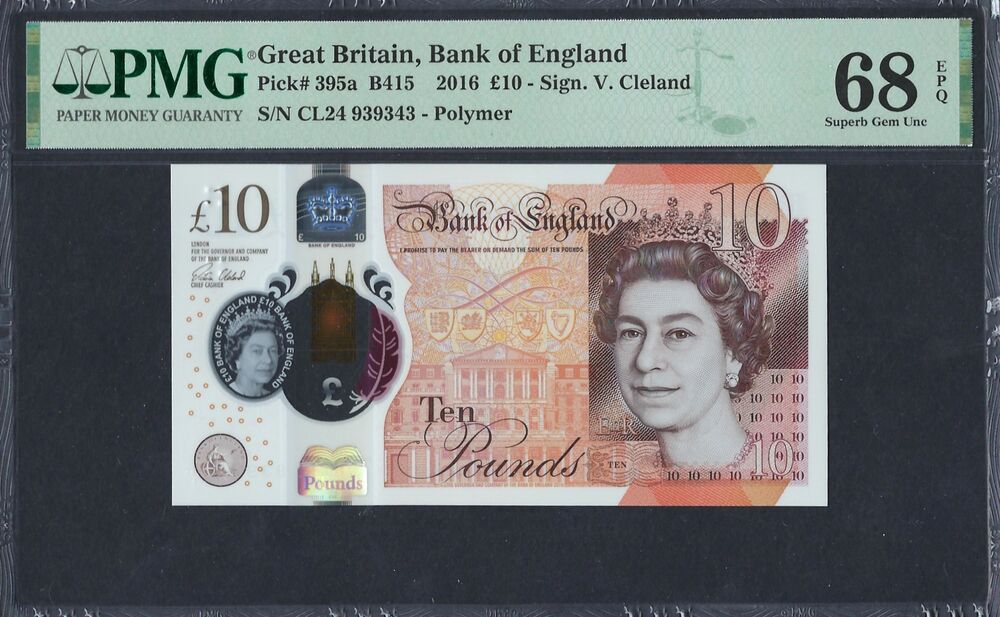 Great Britain - 10 Pounds 2016 - Pick # 395a - PMG 68 EPQ