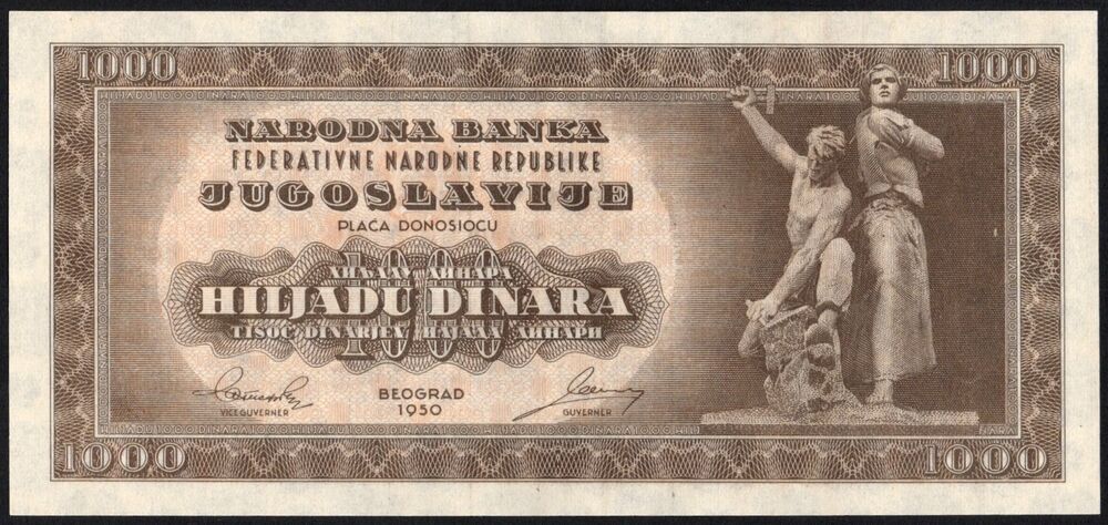 Yugoslavia - 1000 Dinara 1950 - Pick # 67X - UNC