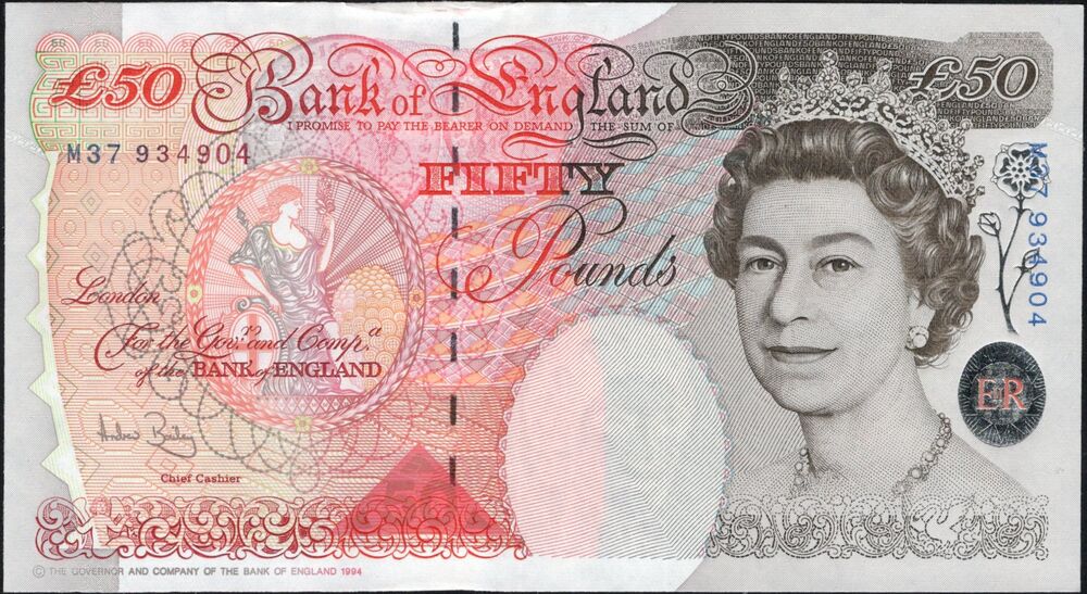 Great Britain - 50 Pounds 1994 - Pick # 388c - UNC