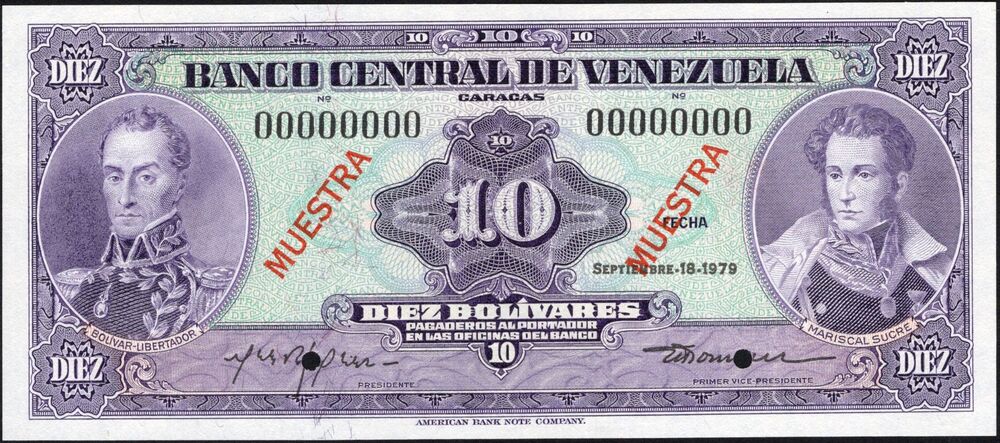Venezuela - 10 Bolivares 1979 - Pick # 51gs - UNC-