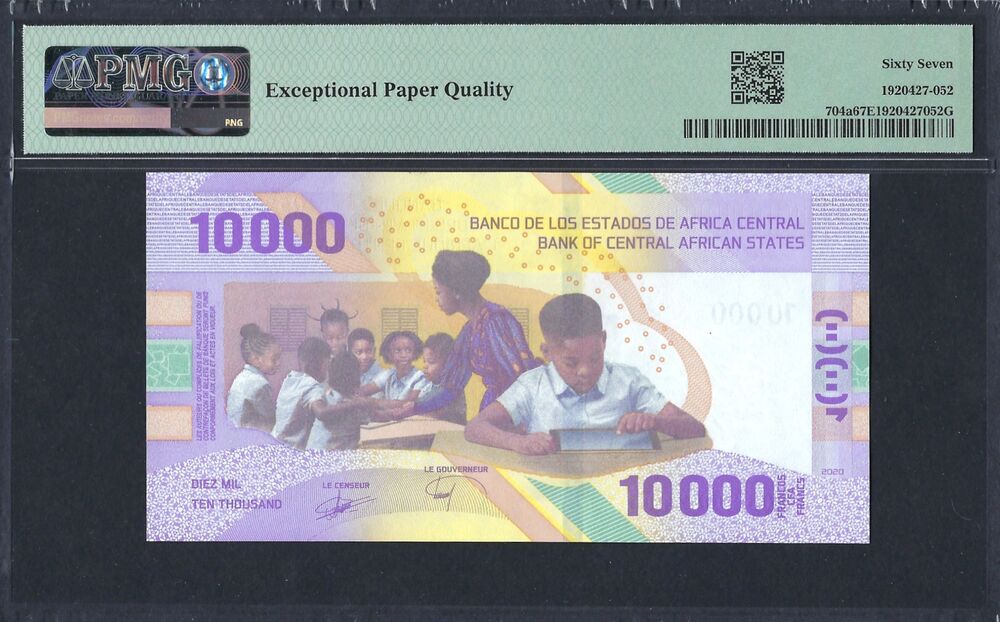 Central African Republic - 10.000 Francs 2020 - Pick # 704a - PMG 67 EPQ