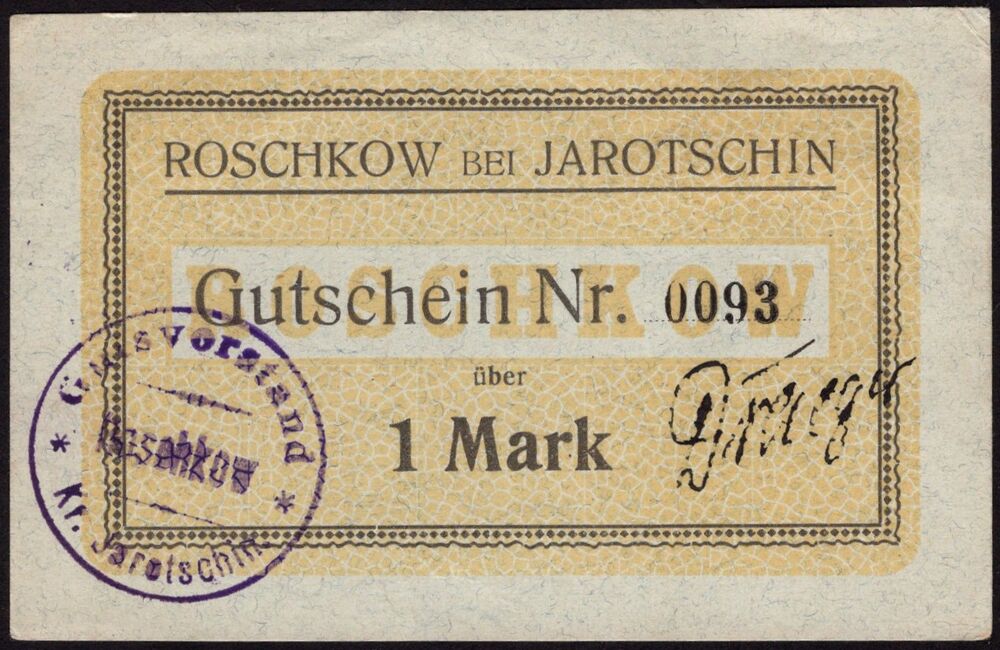 Poland, Emergency Issue - Jarocin / Jarotschin - 1 Mark WWI
