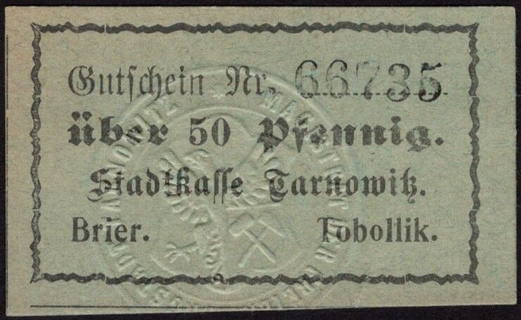 Poland, Emergency Issue - Tarnowiec - 50 Pfennig WWI