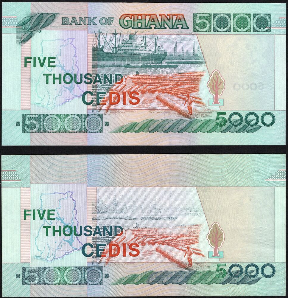 Ghana - 5000 Cedis 1999 - Pick # 34 - Error Note - aXF