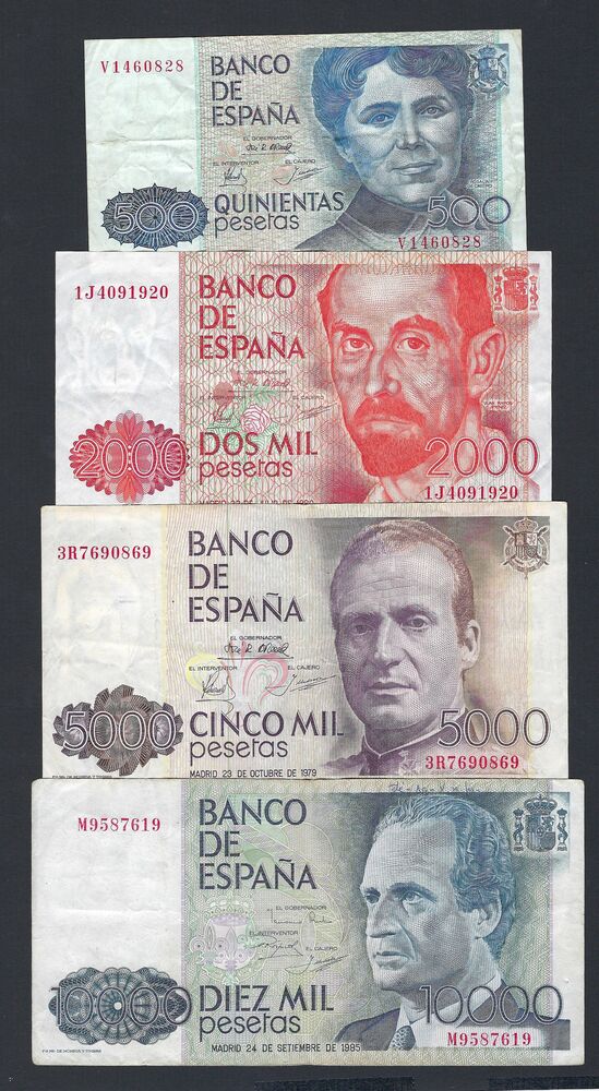 Spain - Series of 4 notes 1979/85 - Fine
