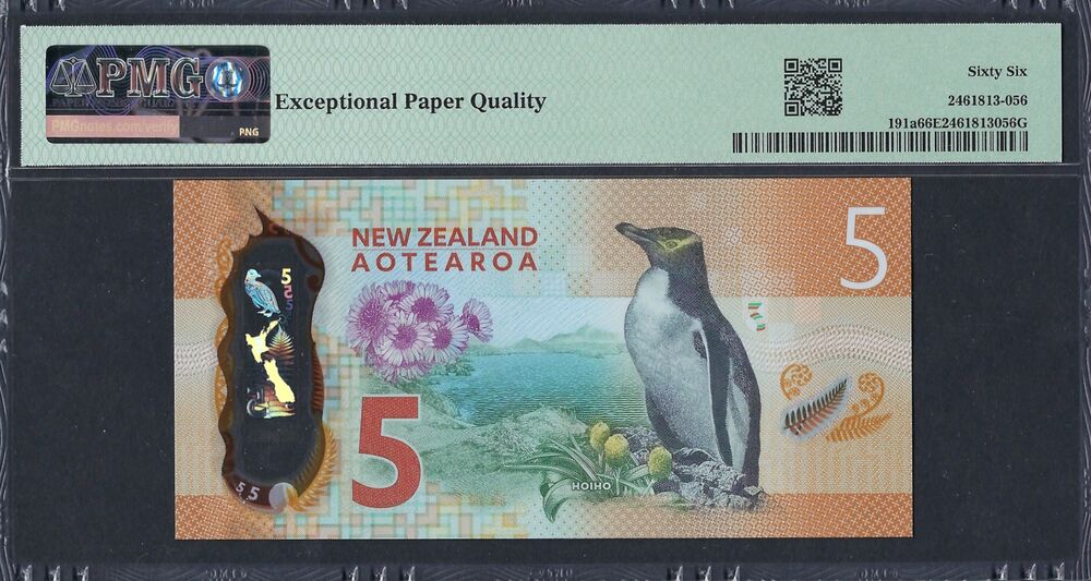 New Zealand - 5 Dollars 2015 - Pick # 191a - PMG 66 EPQ