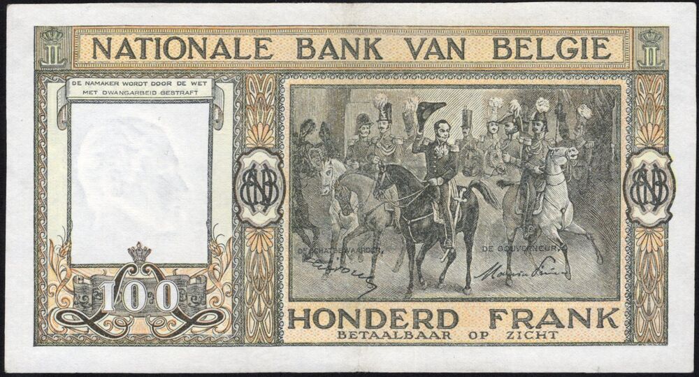 Belgium - 100 Francs 1949 - Pick # 126 - VF+