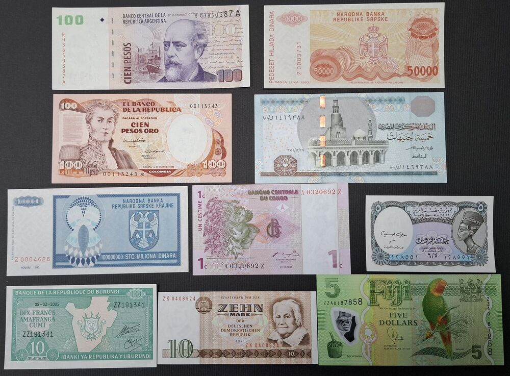  10 x Replacement, mixed lot - UNC (5)