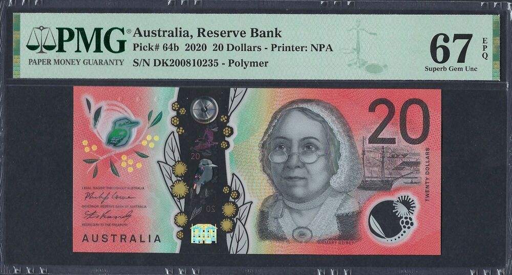 Australia - 20 Dollars 2020 - Pick # 64b - PMG 67 EPQ
