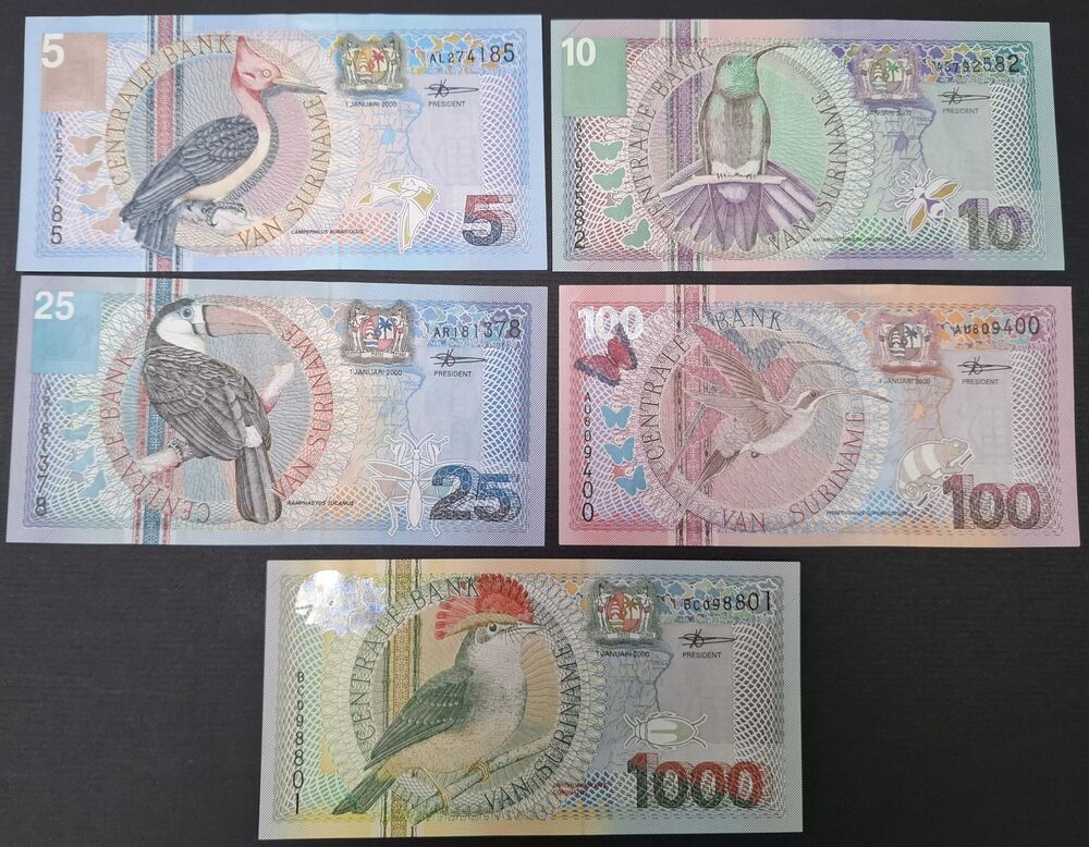 Suriname - Series of 5 notes 2000 - UNC