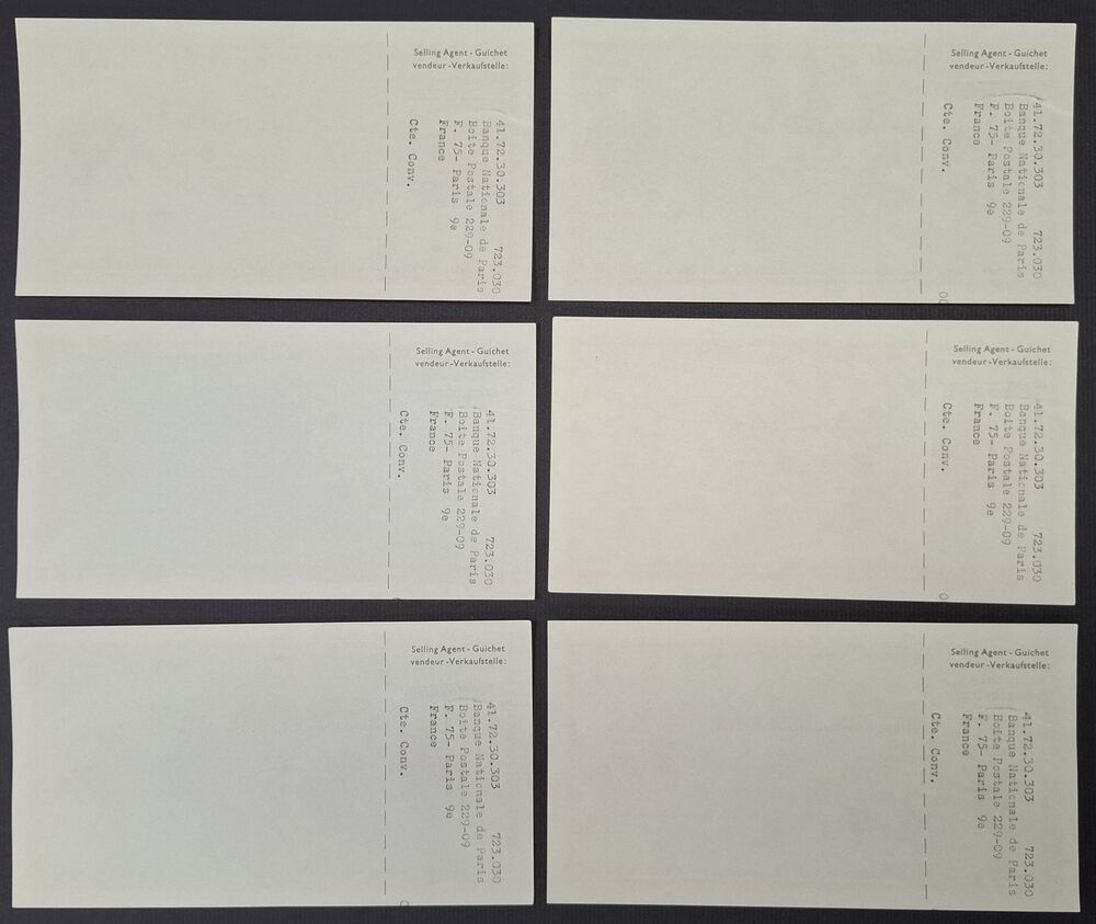 Netherlands, Traveller's Cheque - 6 x 50 Gulden ND - AU