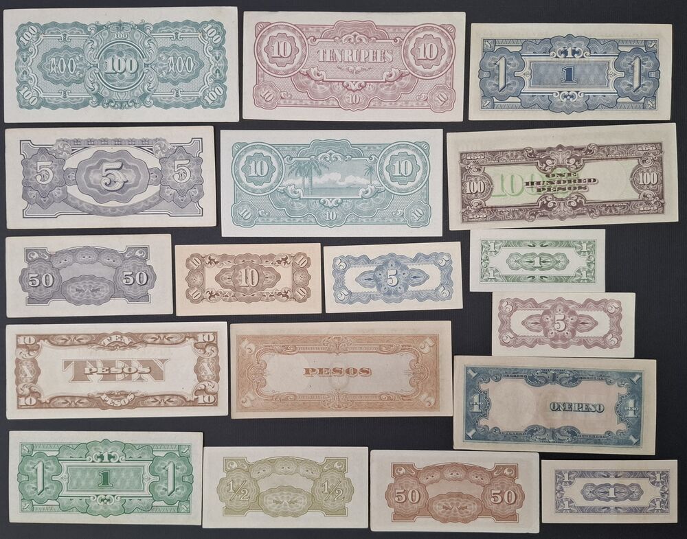 Japanese Occupation WWII - Mixed lot of 18 pieces - XF to AU