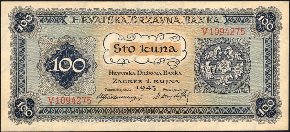 Croatia - 100 Kuna 1943 - Pick # 11 - AU