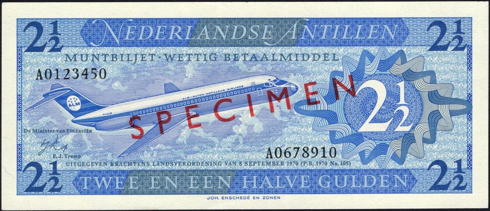 Netherlands Antilles - 2 1/2 Gulden 1970 - Pick # 21s - UNC