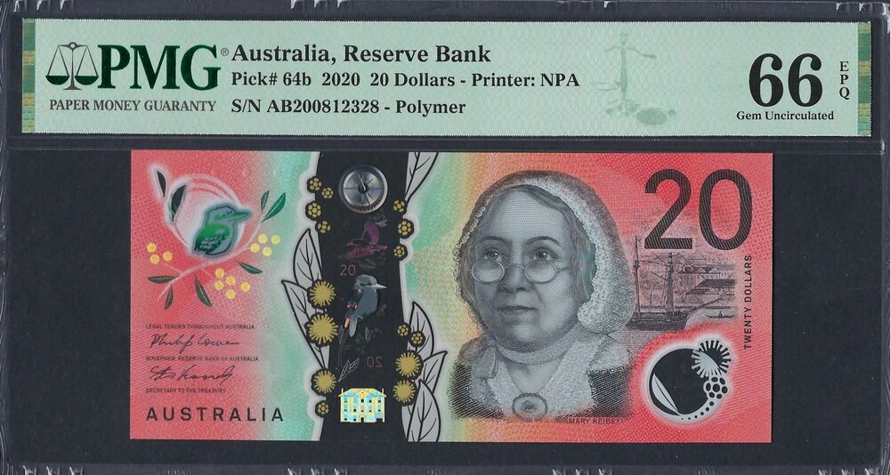 Australia - 20 Dollars 2020 - Pick # 64b - PMG 66 EPQ