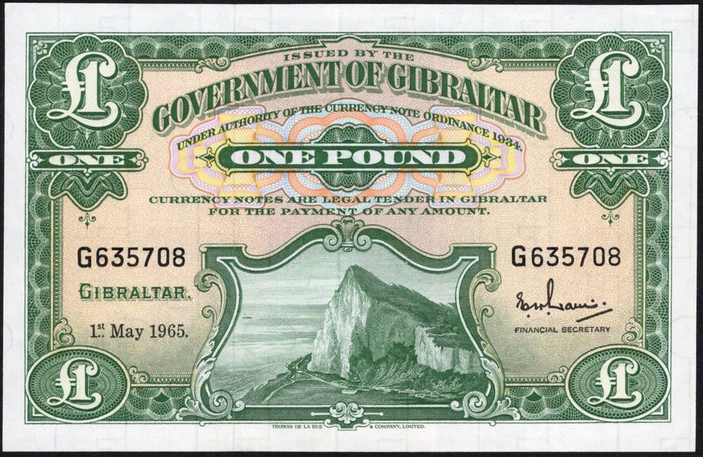 Gibraltar - 1 Pound 1965 - Pick # 18a - UNC
