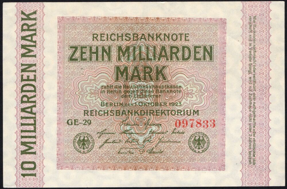 Germany - 10 Milliarden Mark 1923 - Pick # 117b - AU