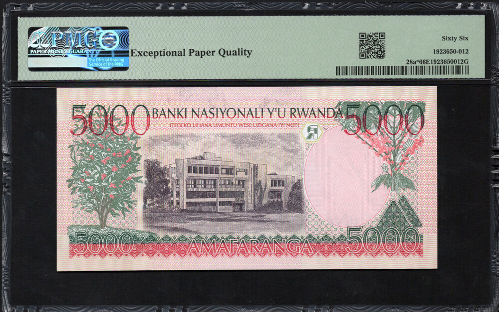 Rwanda - 5000 Francs 1998 - Pick # 28a* - REPLACEMENT - PMG 66 EPQ