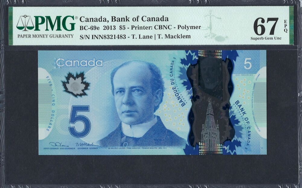 Canada - 5 dollars 2013 - Pick # 69e - PMG 67 EPQ