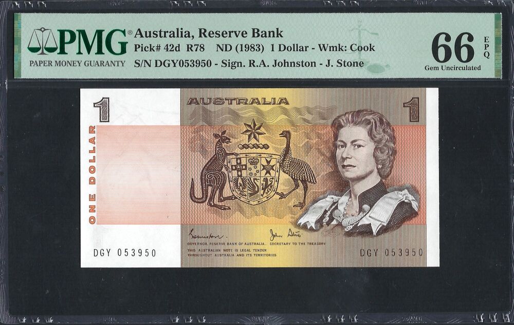 Australia - 1 Dollar 1983 - Pick # 42d - PMG 66 EPQ