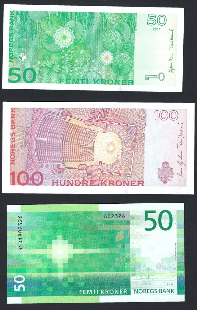 Norway - Group of 3 notes - UNC