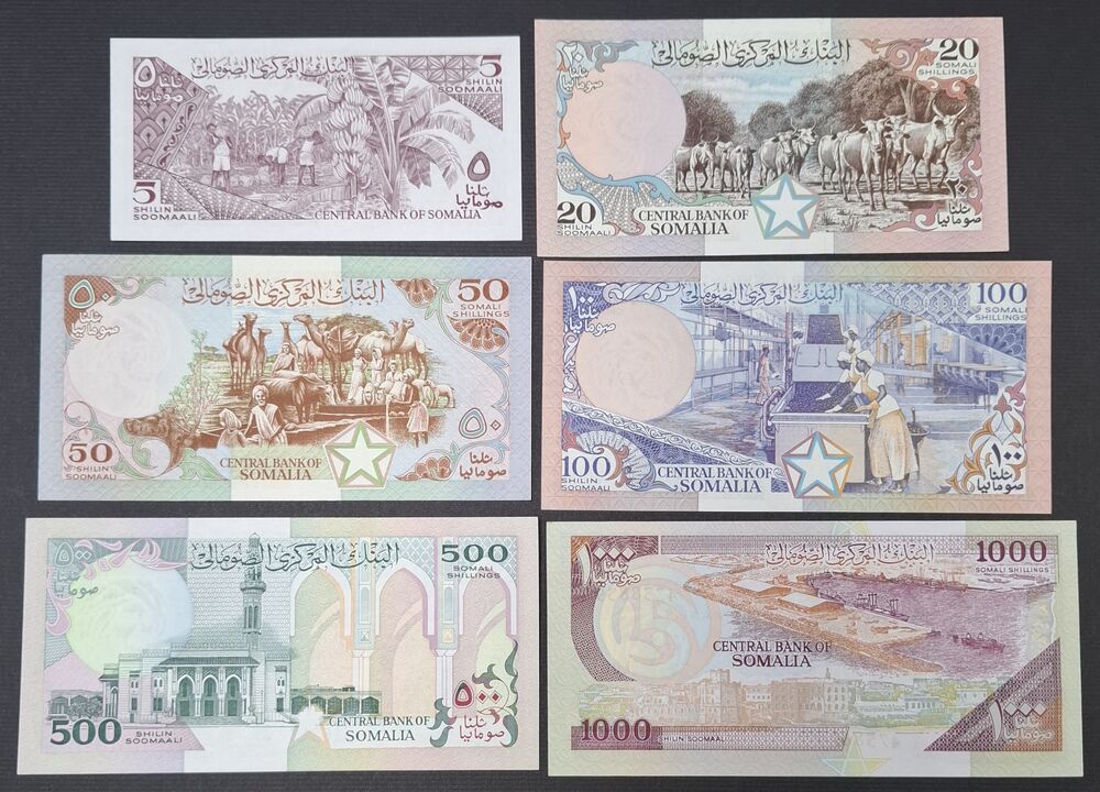 Somalia - Group of 6 notes 1983/96 - UNC