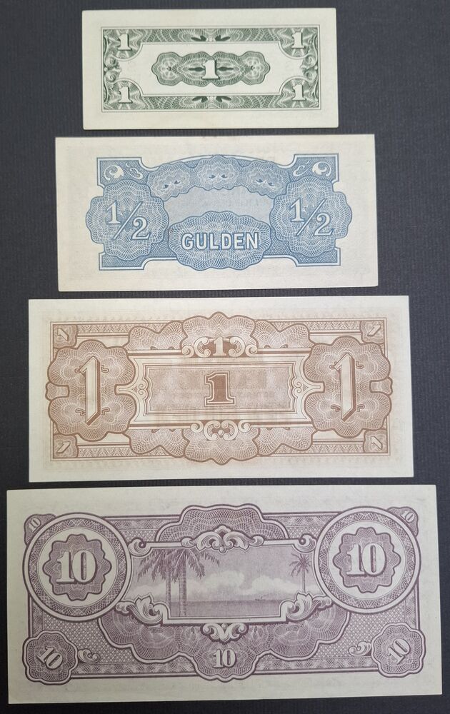 Netherlands Indies, Japanese Occupation - Group of 4 notes 1942 - AU/UNC