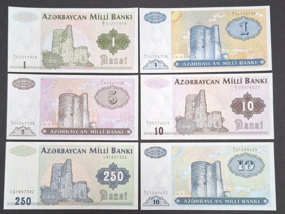 Azerbaijan - Group of 6 notes - UNC