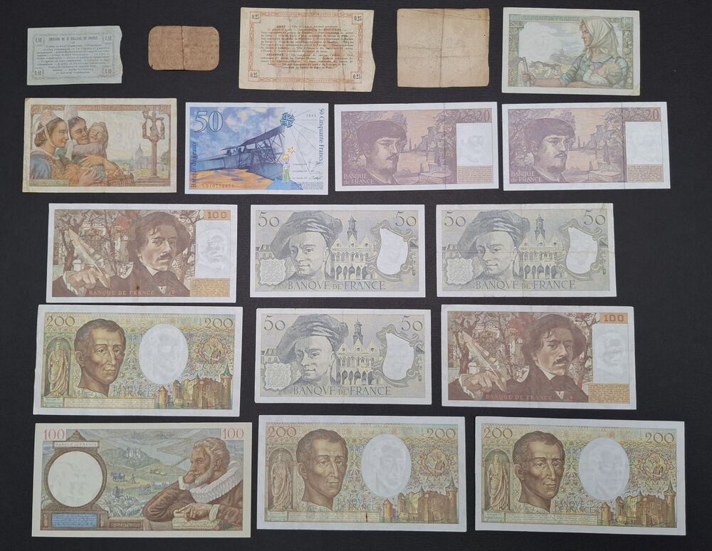 France - Group of 18 notes - Circulated grades