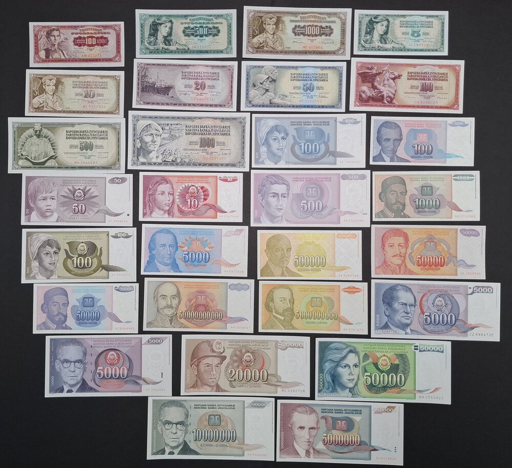 Yugoslavia - Group of 29 notes - AU/UNC