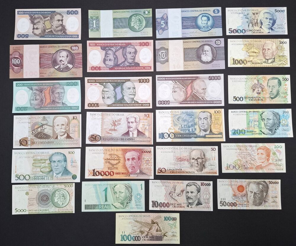 Brazil - Group of 25 notes - AU/UNC