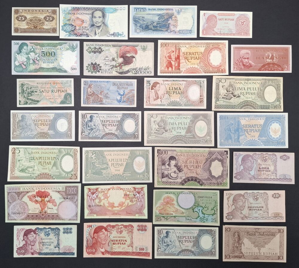 Indonesia - Group of 28 notes - Various grades