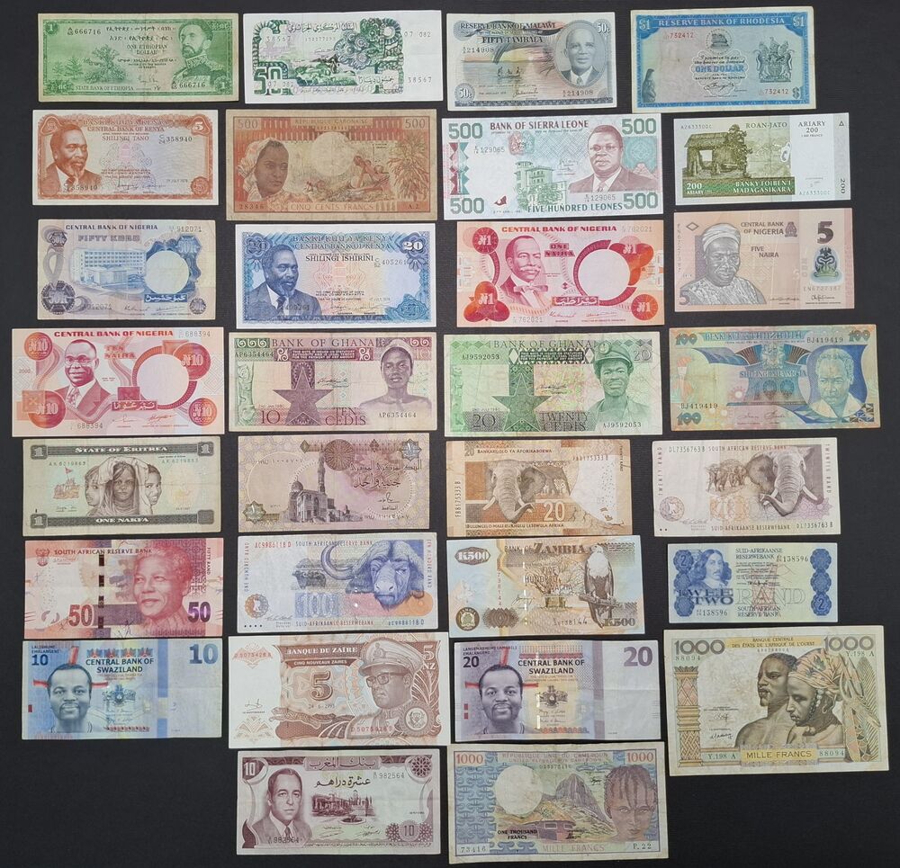  Africa - Group of 30 notes - Circulated grades 