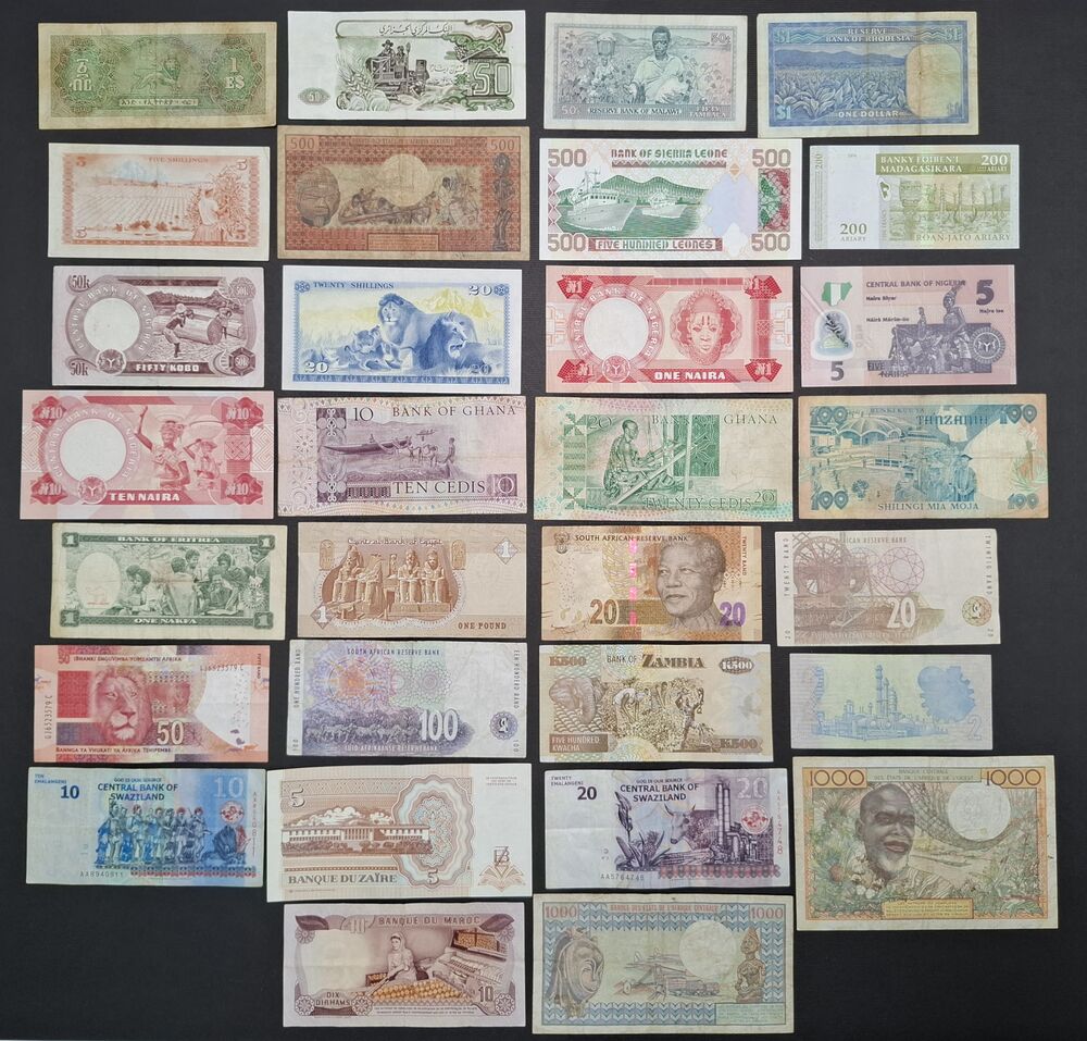  Africa - Group of 30 notes - Circulated grades 